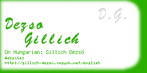 dezso gillich business card