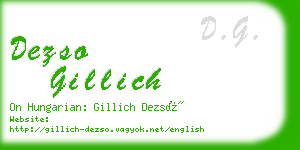 dezso gillich business card